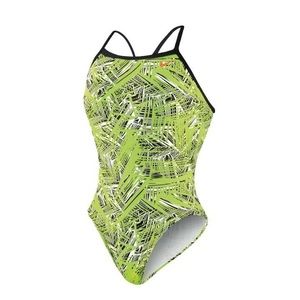 NWOT Nike Yellow Scatterbrain Cut Out Swimsuit